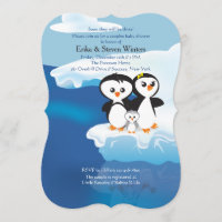 Chá de Bebê para Casal Família de Pinguins