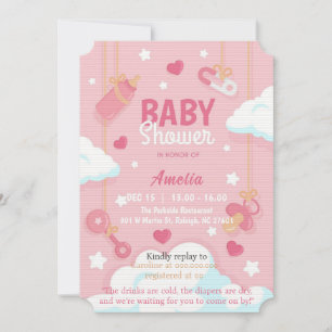 Convites Chá de Bebê para Meninas 