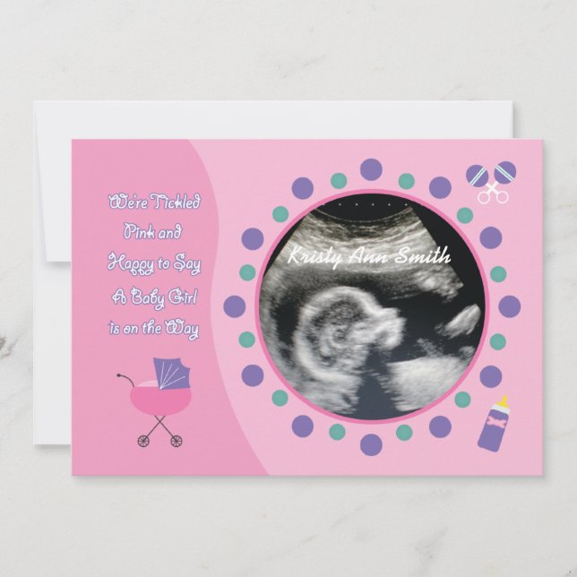 Convites Chá de Bebê para Meninas  (Frente)