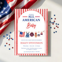 Chá de Bebê Patriótico Americano 4 de Julho