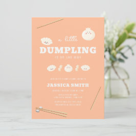 Convites Chá de Bebê Peach Kawaii Bao Dumpling 