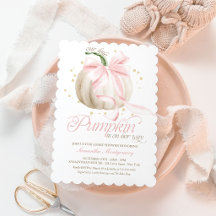 Chá de Bebê Pequena Abóbora com Laço Rosa