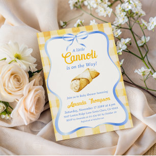 Convites Chá de Bebê Pequeno Cannoli Amarelo Italiano