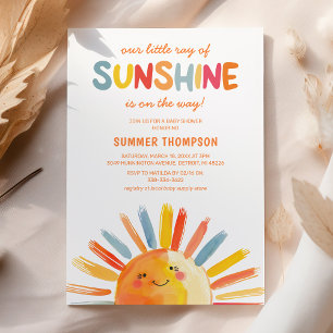 Convites Chá de Bebê Pequeno Raio de Sol