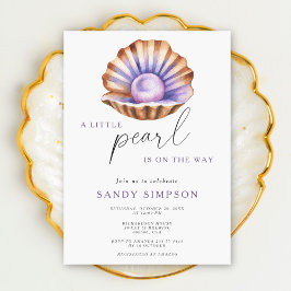 Convites Chá de Bebê Pérola do Oceano Pequeno Debaixo do Ma