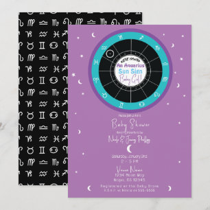 Convites Chá de Bebê Personalizado de Astrologia Signo Sola