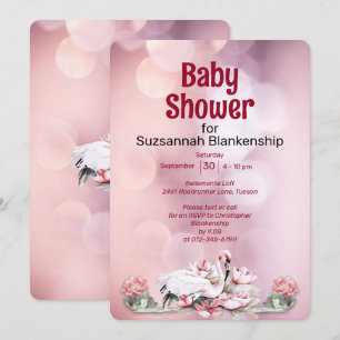 Convites Chá de Bebê Personalizado de Flores Tropicais & Fl