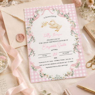 Convites Chá de Bebê Personalizado Silly Goose Menina