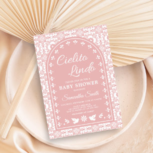 Convites Chá de Bebê Pink Cielito Lindo Papel Picado
