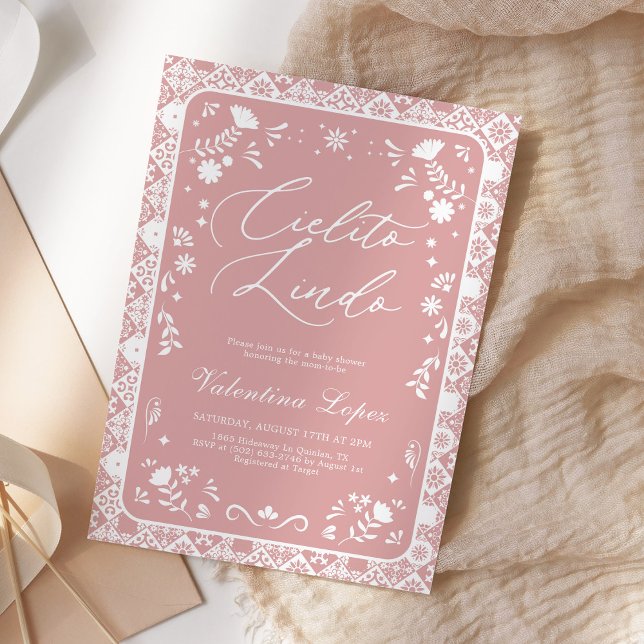 Convites Chá de Bebê Pink Cielito Lindo Talavera (Criador carregado)