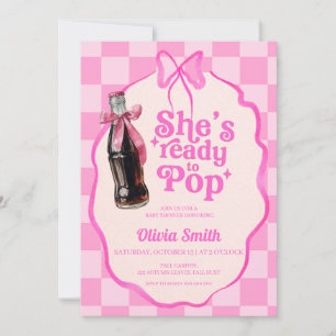 Convites Chá de Bebê Pink Ela Está Pronta para Nascer Refri