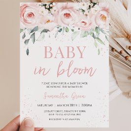 Convites Chá de Bebê Pink Floral Baby in Bloom