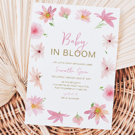 Convites Chá de Bebê Pink Floral Baby in Bloom