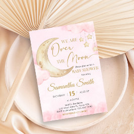 Convites Chá de Bebê Pink Over the Moon 