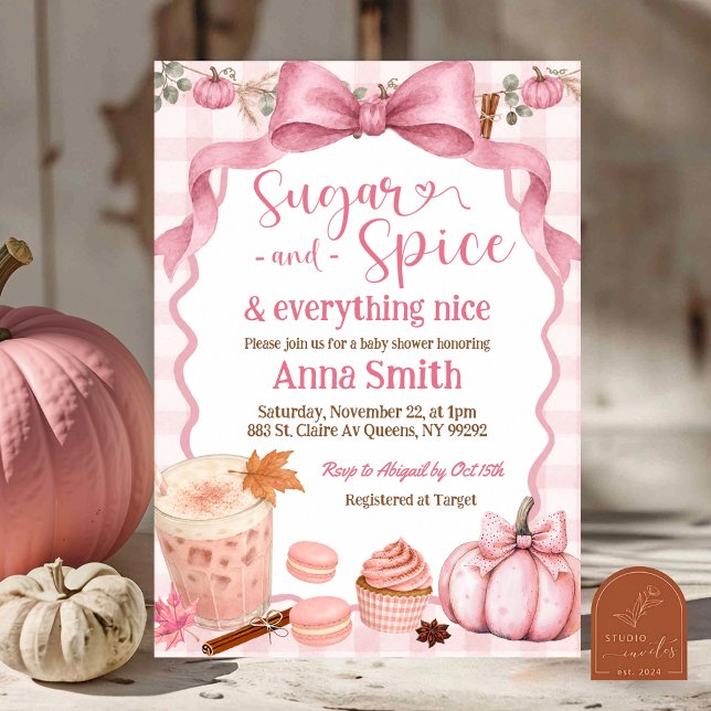 Convites Chá de Bebê Pink Sugar Spice e tudo Nice (Criador carregado)