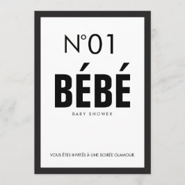 Convites Chá de Bebê Preto e Branco Paris Tema Francês