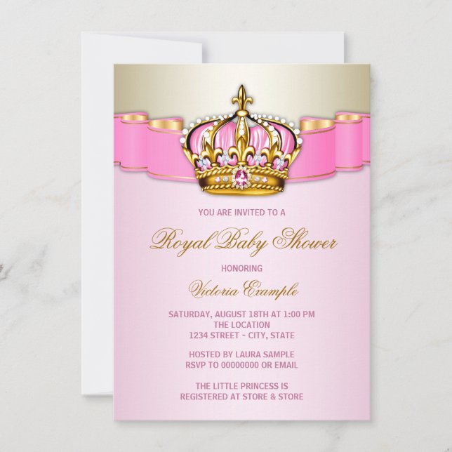 Convites Chá de Bebê Princesa (Frente)