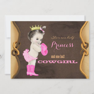 Convites Chá de Bebê Princesa Cowgirl