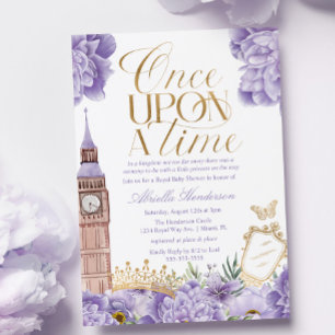 Convites Chá de Bebê Princesa Era Uma Vez Lavanda