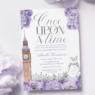 Convites Chá de Bebê Princesa Lavanda Era Uma Vez
