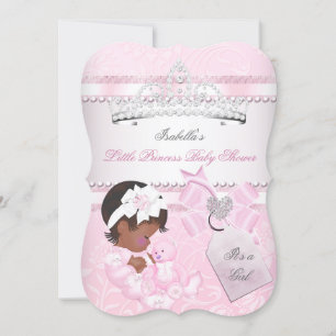 Convites Chá de Bebê Princesa Pretty Baby Cute Girl Tiara É