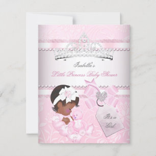 Convites Chá de Bebê Princesa Pretty Baby Menina Coroa Étni