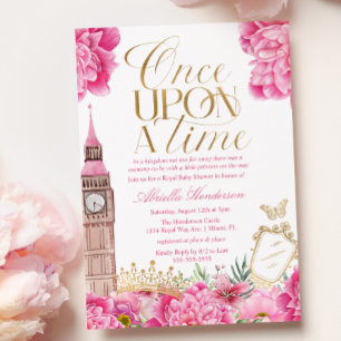 Convites Chá de Bebê Princesa Rosa Era Uma Vez