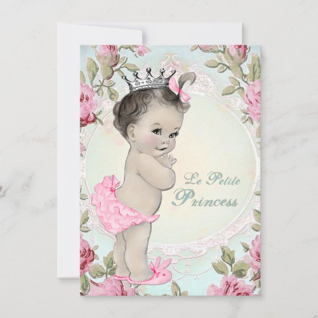 Convites Chá de Bebê Princesa Vintage (Frente)