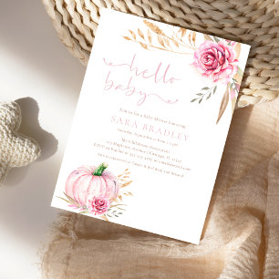 Convites Chá de bebê Pumpkin no outono russo