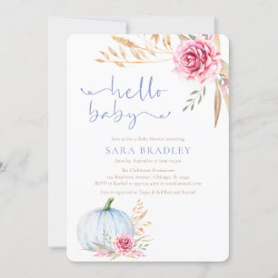 Convites Chá de bebê Pumpkin no outono russo