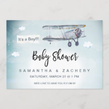 *~* Chá de Bebê-Rapaz de Nuvens com Banner Plana