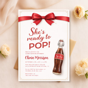 Convites Chá de Bebê Ready to Pop Soda Arco Vermelho