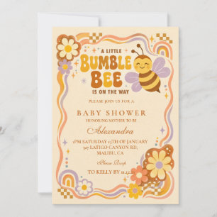Convites Chá de Bebê Retrô Abelha Bumble
