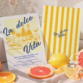 Convites Chá de Bebê Retro Amarelo “La dolce vita”