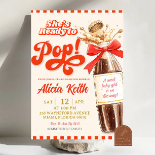 Convites Chá de Bebê Retro Ela Está Pronta Para Nascer Arco