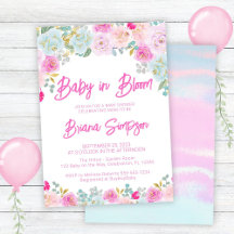 Chá de Bebê Rosa Azul Pêssego Floral Bebê em Flor