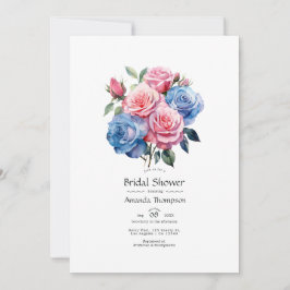 Convites Chá de Bebê Rosa e Azul Floral