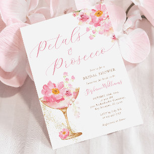 Convites Chá de Bebê Rosa e Dourado Floral