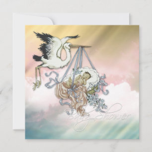 Convites Chá de Bebê Rosa Elegante