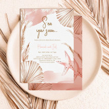 Chá de Bebê Rosa Verão Oceano Mar Você Logo