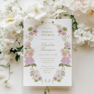 Convites Chá de Bebê Rosa Verde Floral