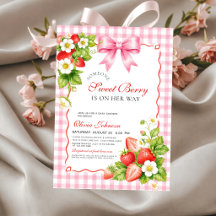 Chá de Bebê Rosa Xadrez Morango Doce
