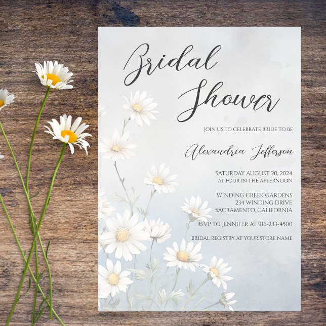 Convites Chá de Bebê Rustic Daisies  (Criador carregado)