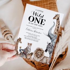 Convites Chá de Bebê Safari Elegante Wild One