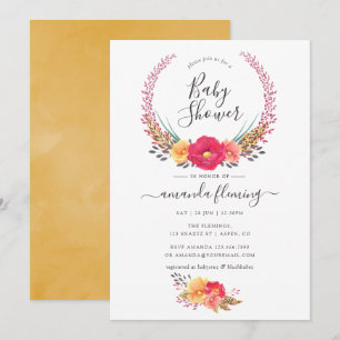Convites Chá de Bebê Safari Floral em Aquarela