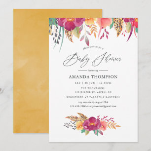Convites Chá de Bebê Safari Floral em Aquarela