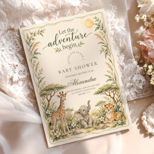 Convites Chá de Bebê Safari Que a Aventura Comece