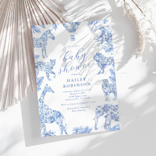 Convites Chá de Bebê Safari Toile De Jouy
