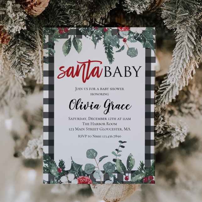 Convites Chá de Bebê Santa Baby Natal (Criador carregado)