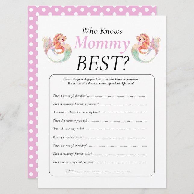 Convites Chá de Bebê Sereia Sob o Mar Conhece a Mamãe   (Frente/Verso)